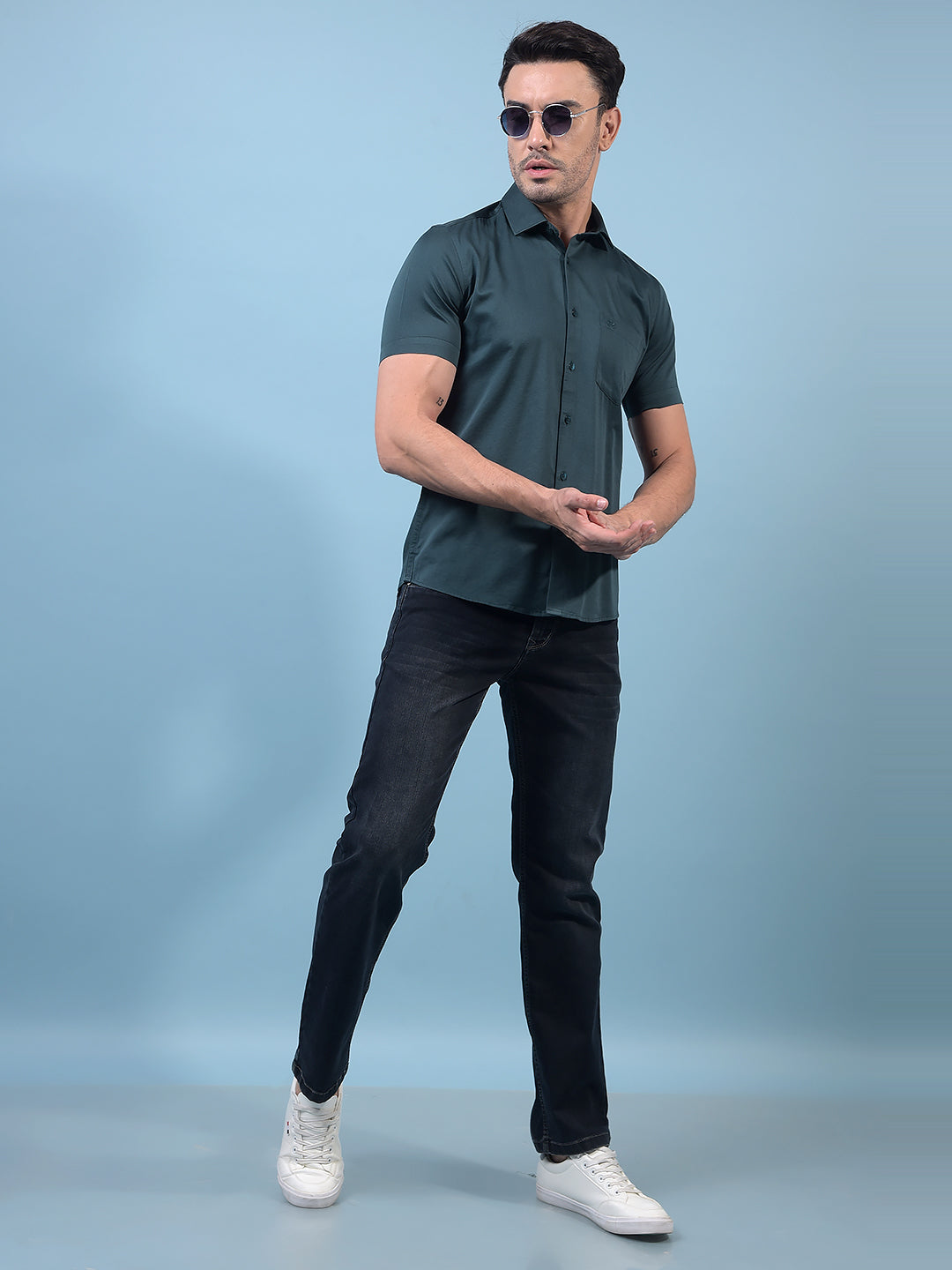 Green Shirt-Men Shirts-Crimsoune Club