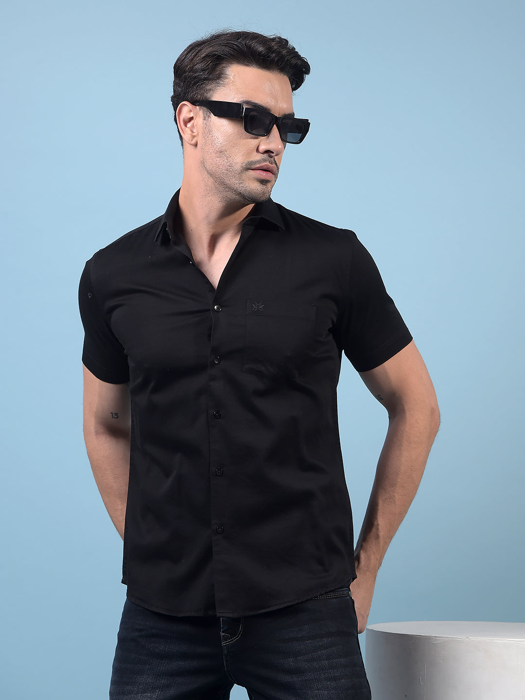 Black Shirt-Men Shirts-Crimsoune Club