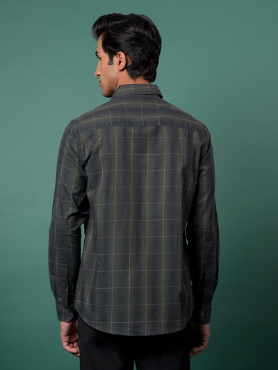 Green Checked 100% Cotton Shirt-Men Shirts-Crimsoune Club