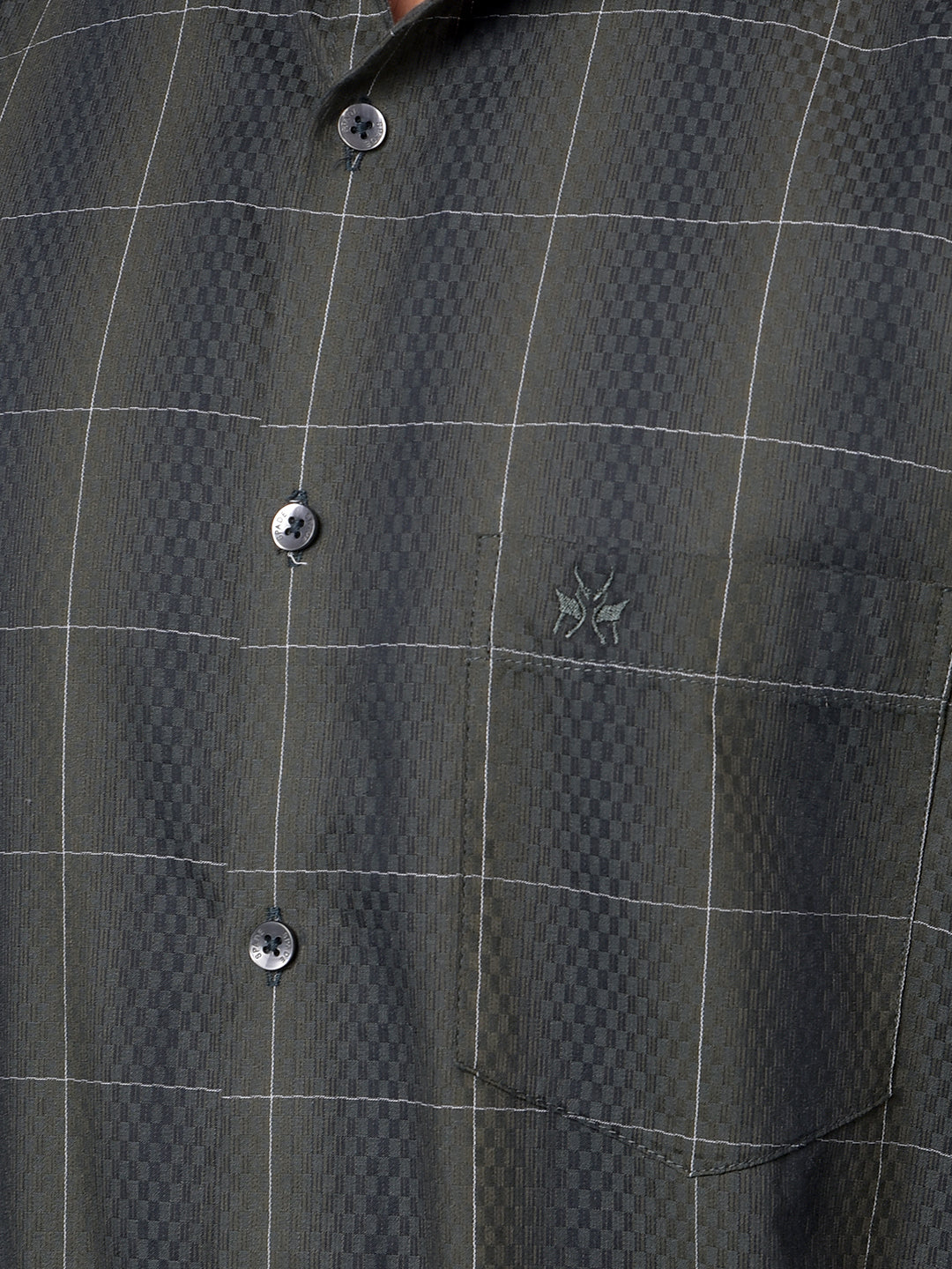 Green Checked 100% Cotton Shirt-Men Shirts-Crimsoune Club