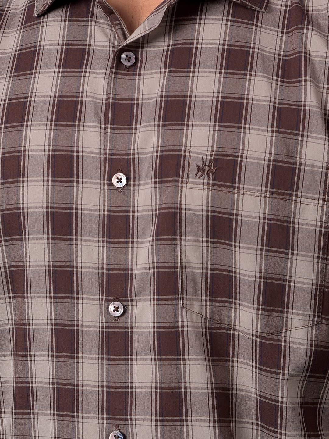 Brown Checked Shirt-Men Shirts-Crimsoune Club