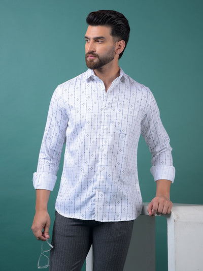 White Printed Shirt-Men Shirts-Crimsoune Club