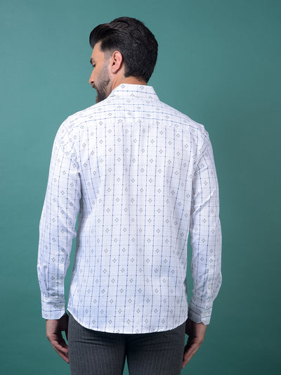 White Printed Shirt-Men Shirts-Crimsoune Club