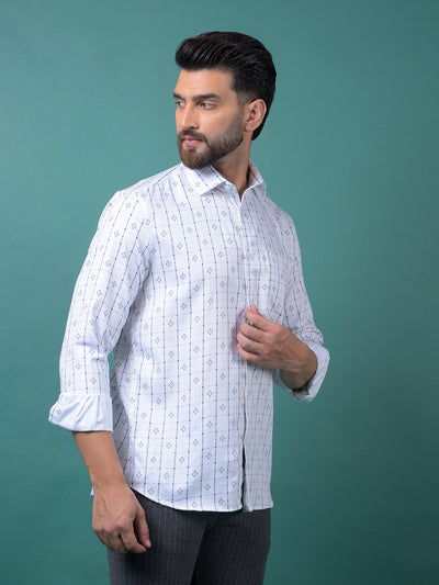 White Printed Shirt-Men Shirts-Crimsoune Club