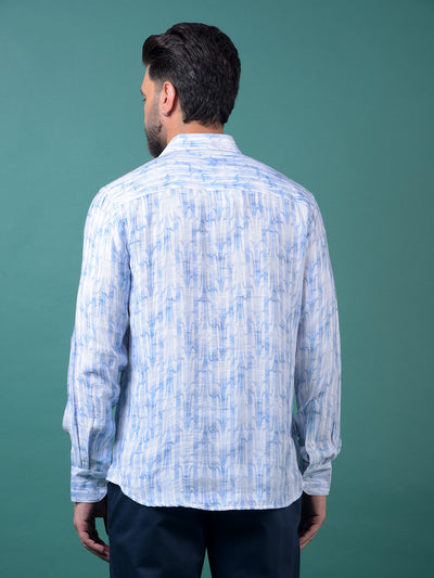 Blue Printed Shirt-Men Shirts-Crimsoune Club