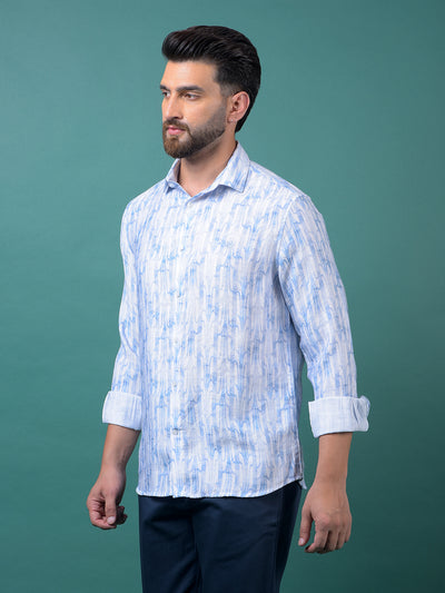 Blue Printed Shirt-Men Shirts-Crimsoune Club