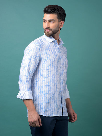 Blue Printed Shirt-Men Shirts-Crimsoune Club