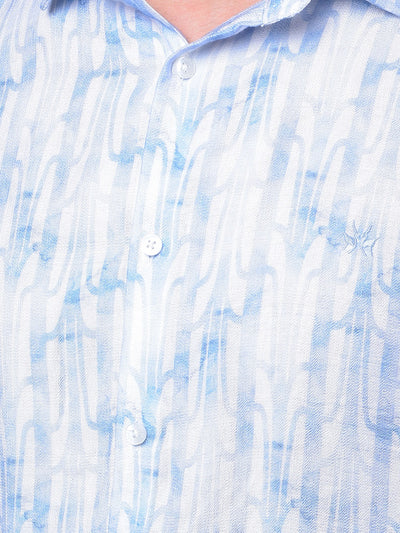 Blue Printed Shirt-Men Shirts-Crimsoune Club