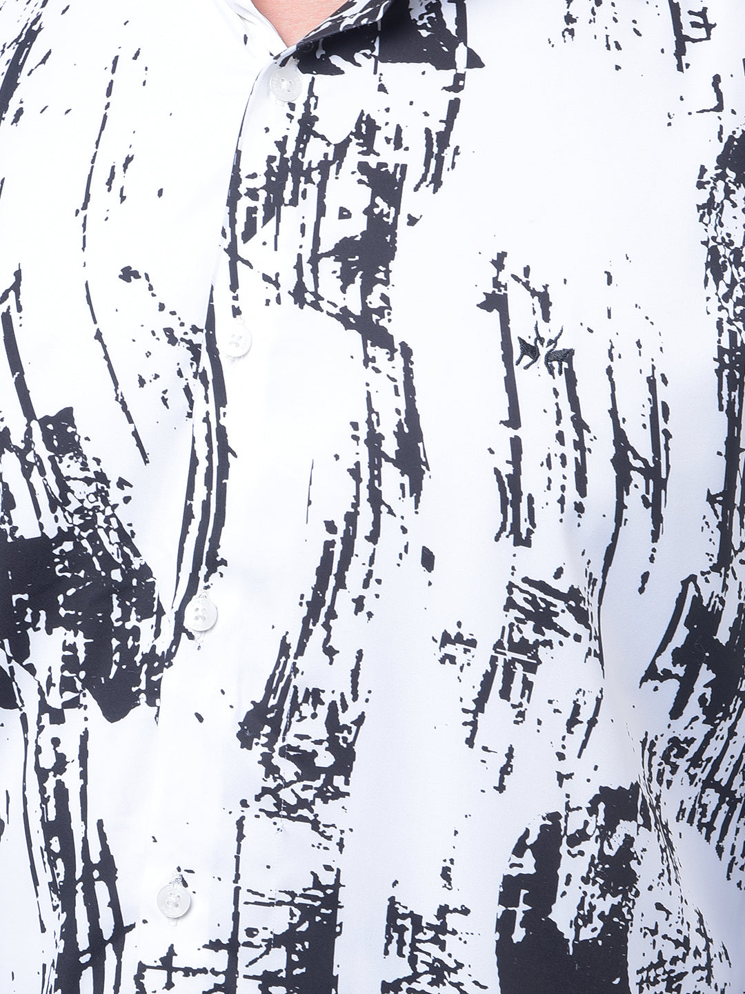 Black Abstract Print Shirt-Men Shirts-Crimsoune Club
