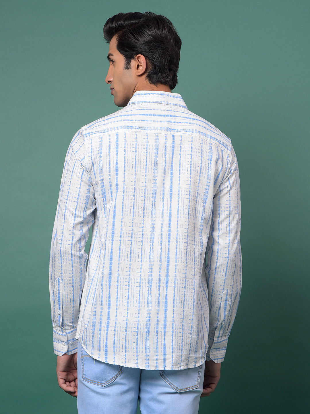 Blue Printed Shirt-Men Shirts-Crimsoune Club