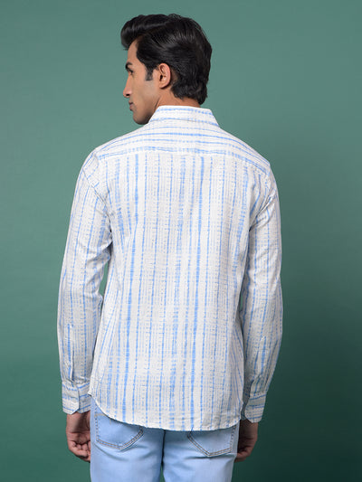 Blue Printed Shirt-Men Shirts-Crimsoune Club