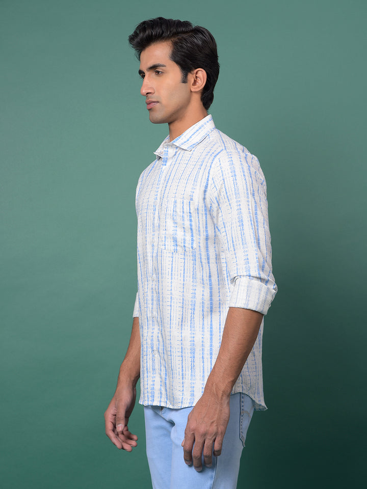 Blue Printed Shirt-Men Shirts-Crimsoune Club