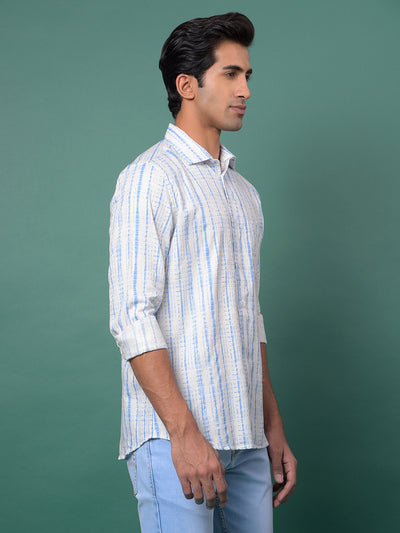 Blue Printed Shirt-Men Shirts-Crimsoune Club