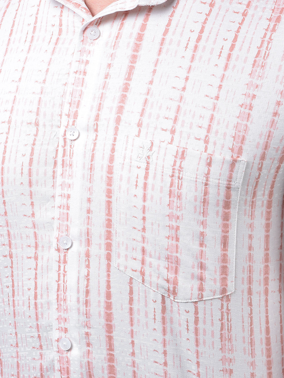 Peach Printed Shirt-Men Shirts-Crimsoune Club