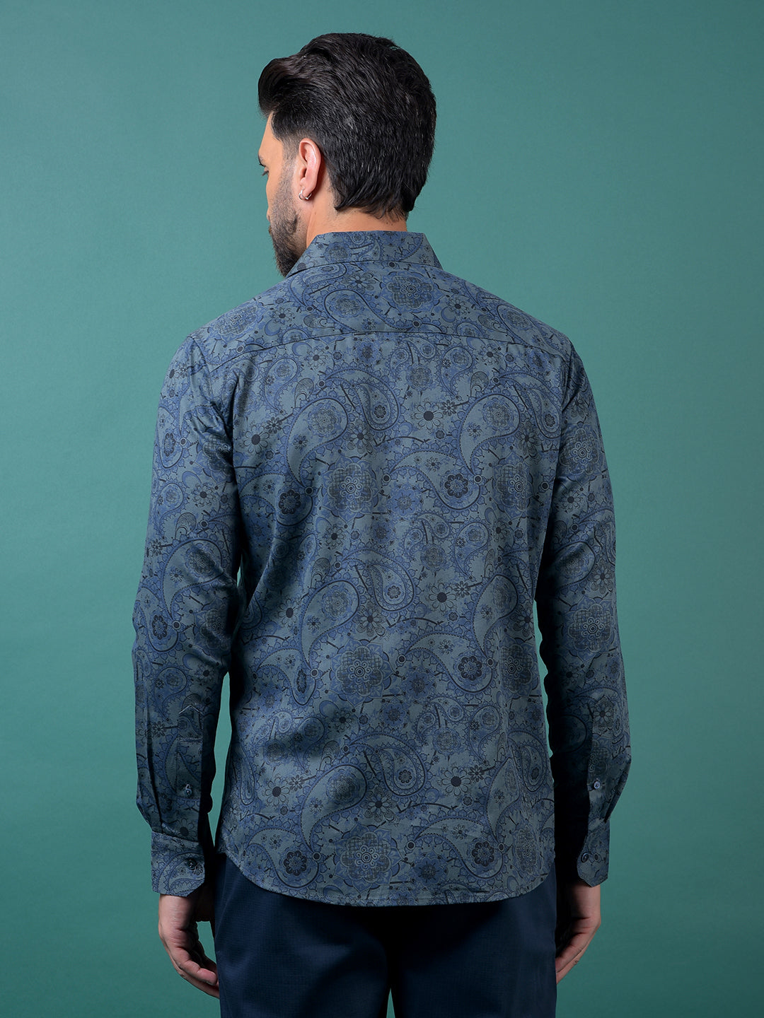 Green Floral Print Shirt-Men Shirts-Crimsoune Club