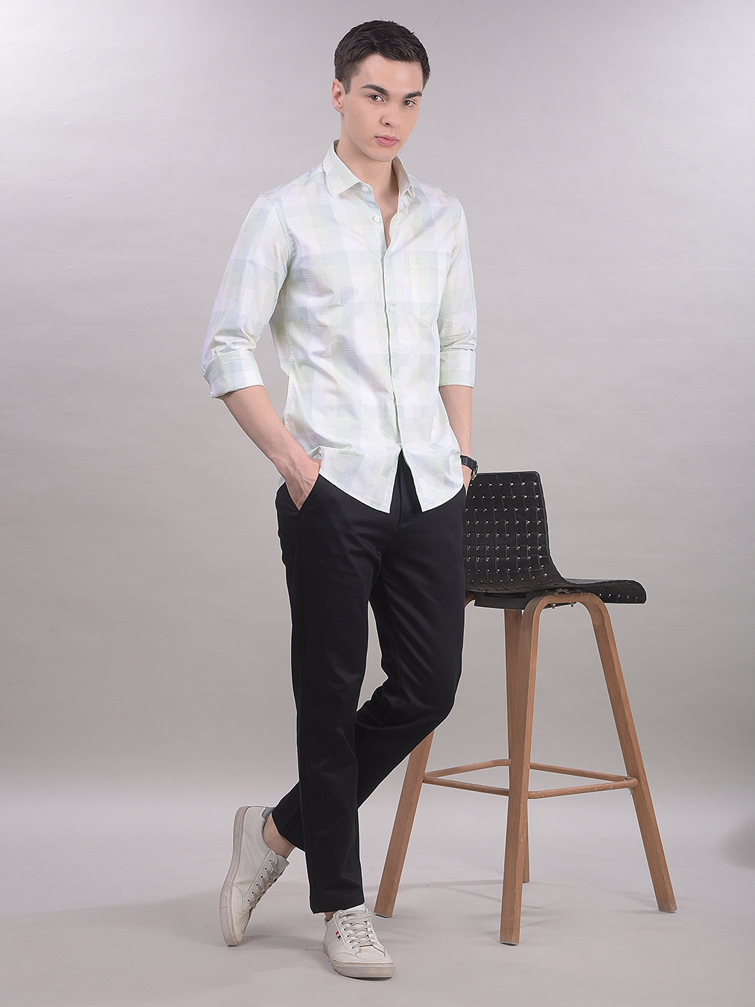 Green Printed 100% Cotton Shirt-Men Shirts-Crimsoune Club