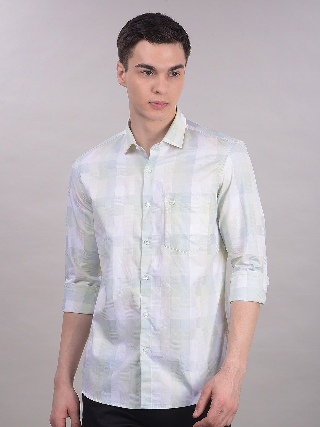Green Printed 100% Cotton Shirt-Men Shirts-Crimsoune Club