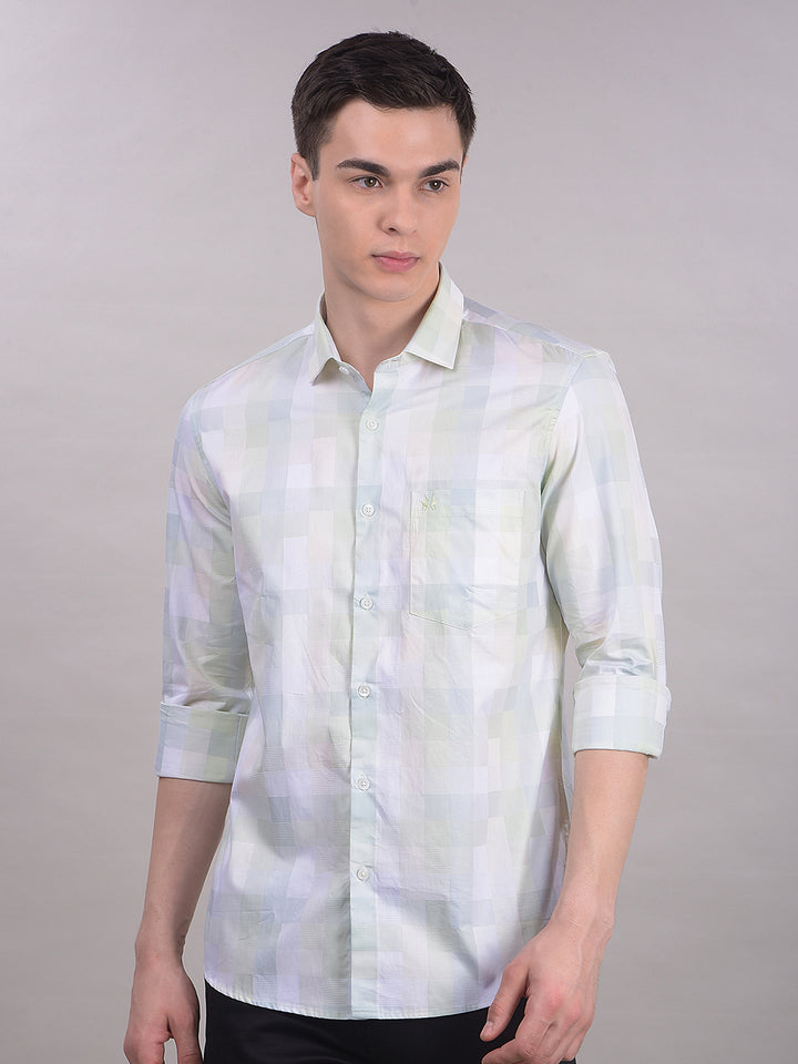 Green Printed 100% Cotton Shirt-Men Shirts-Crimsoune Club
