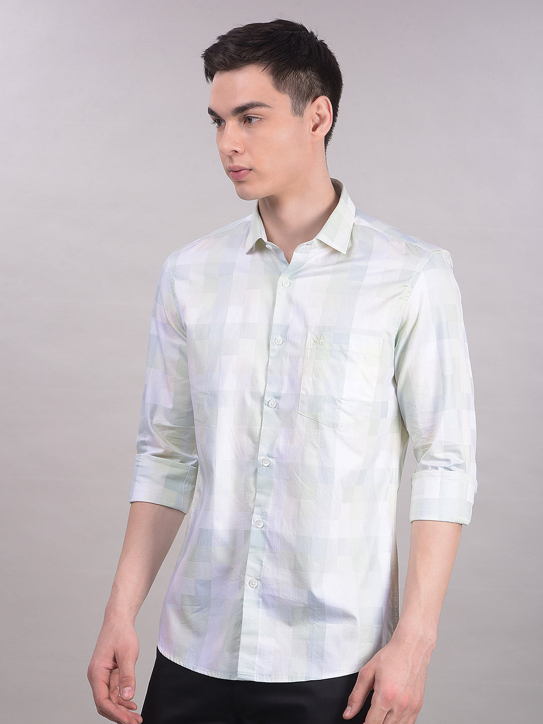 Green Printed 100% Cotton Shirt-Men Shirts-Crimsoune Club