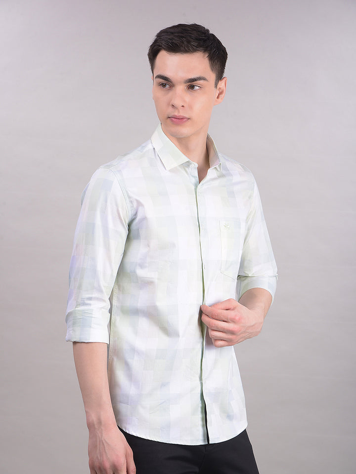 Green Printed 100% Cotton Shirt-Men Shirts-Crimsoune Club
