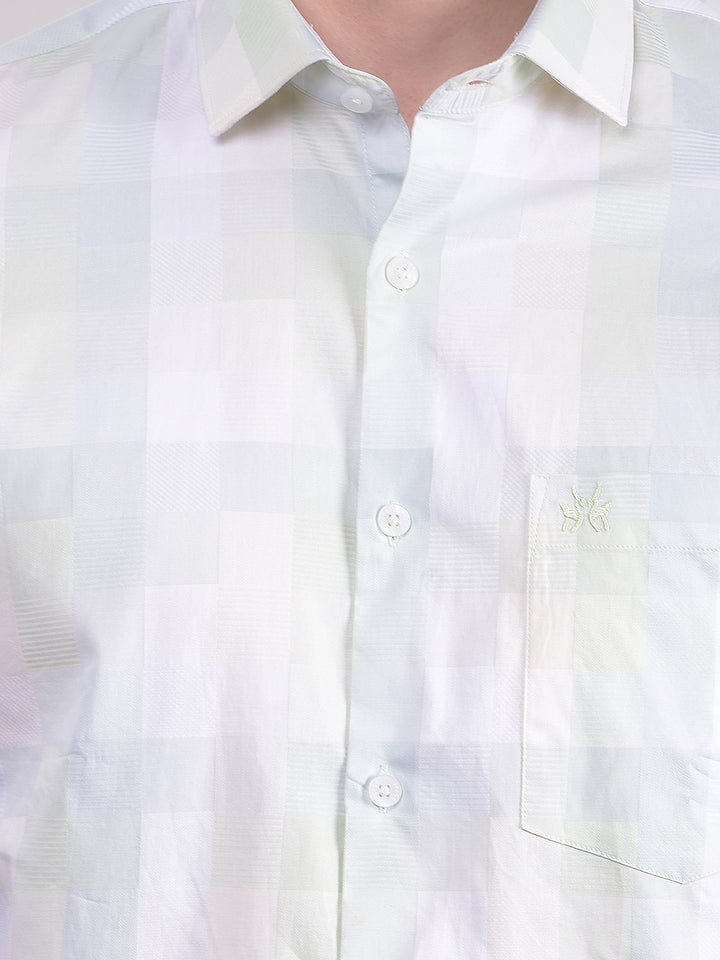 Green Printed 100% Cotton Shirt-Men Shirts-Crimsoune Club