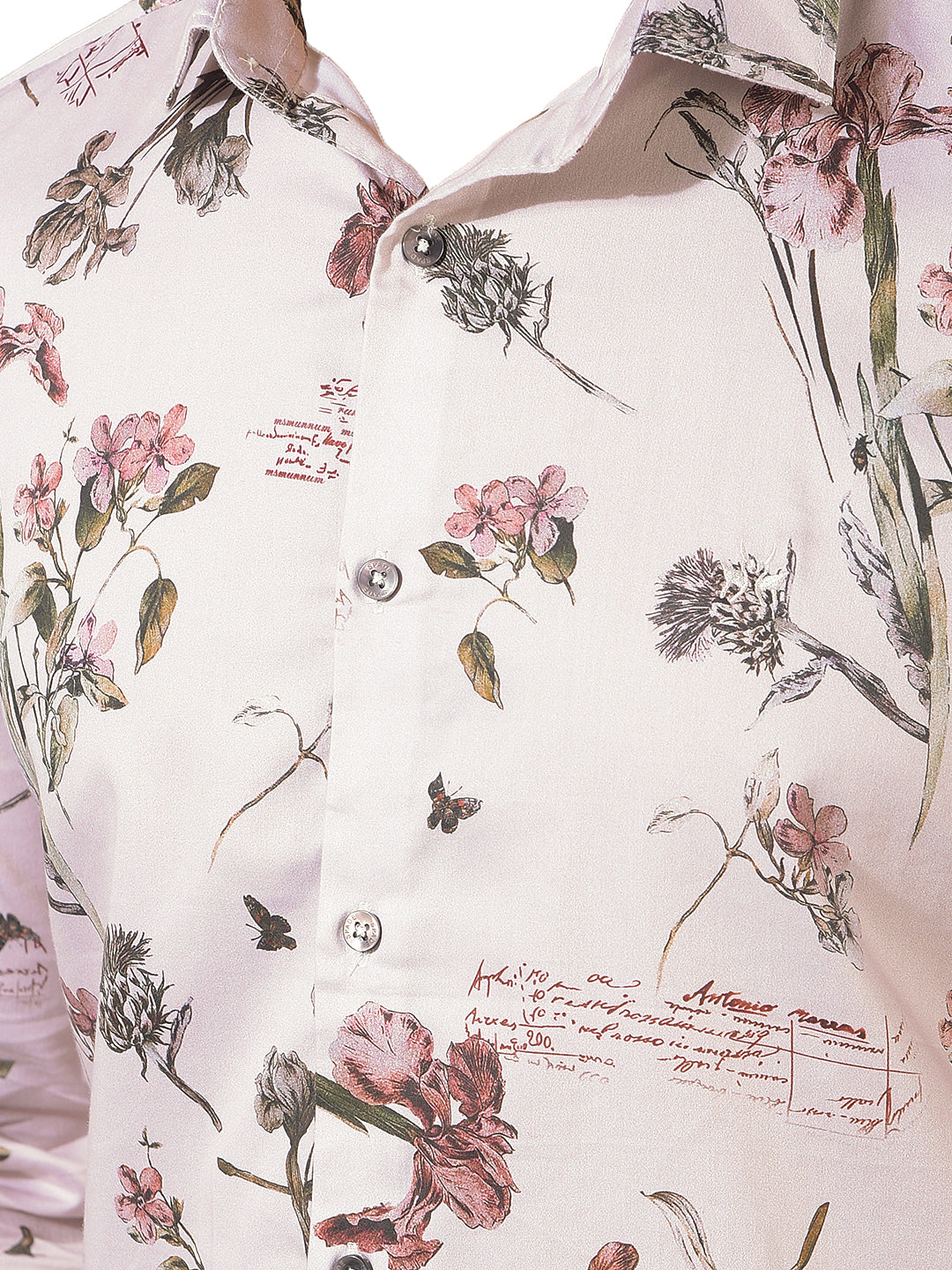 Brown Floral Print Shirt-Men Shirts-Crimsoune Club