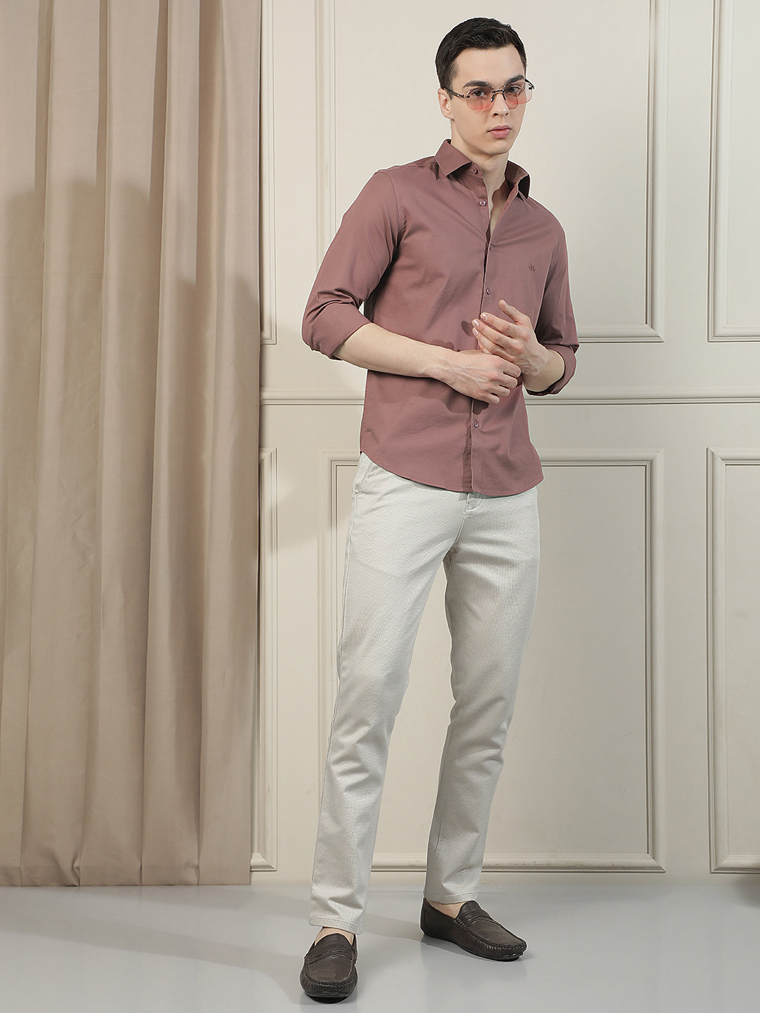 Earth Brown Refined Shirt-Men Shirts-Crimsoune Club