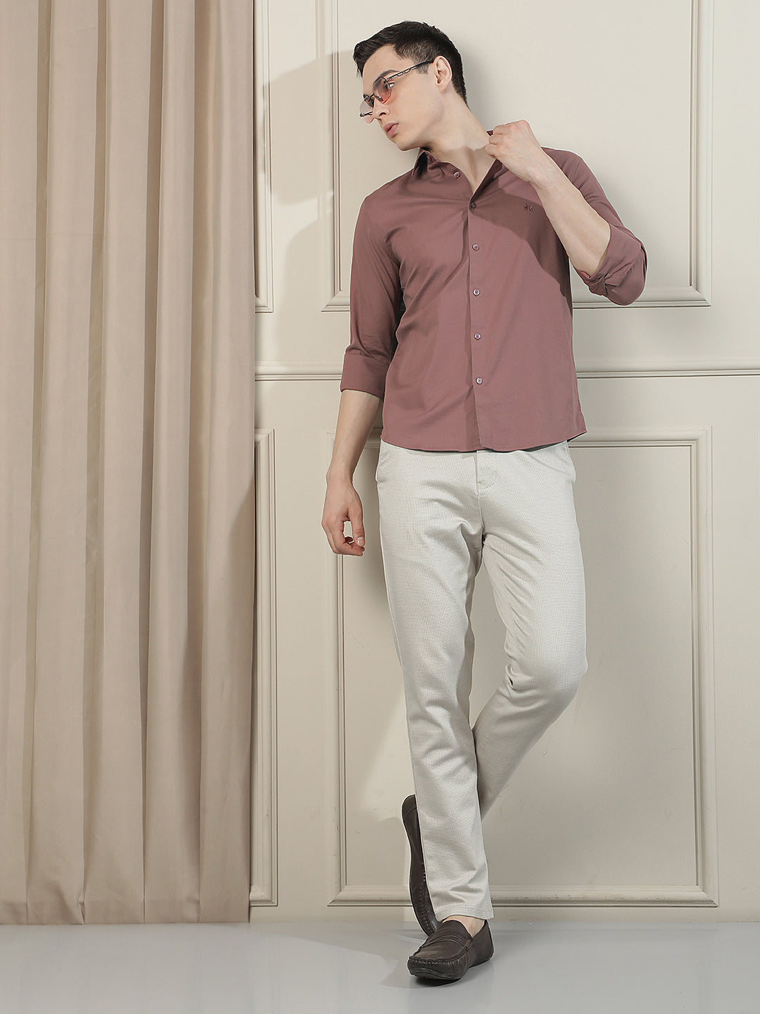 Earth Brown Refined Shirt-Men Shirts-Crimsoune Club
