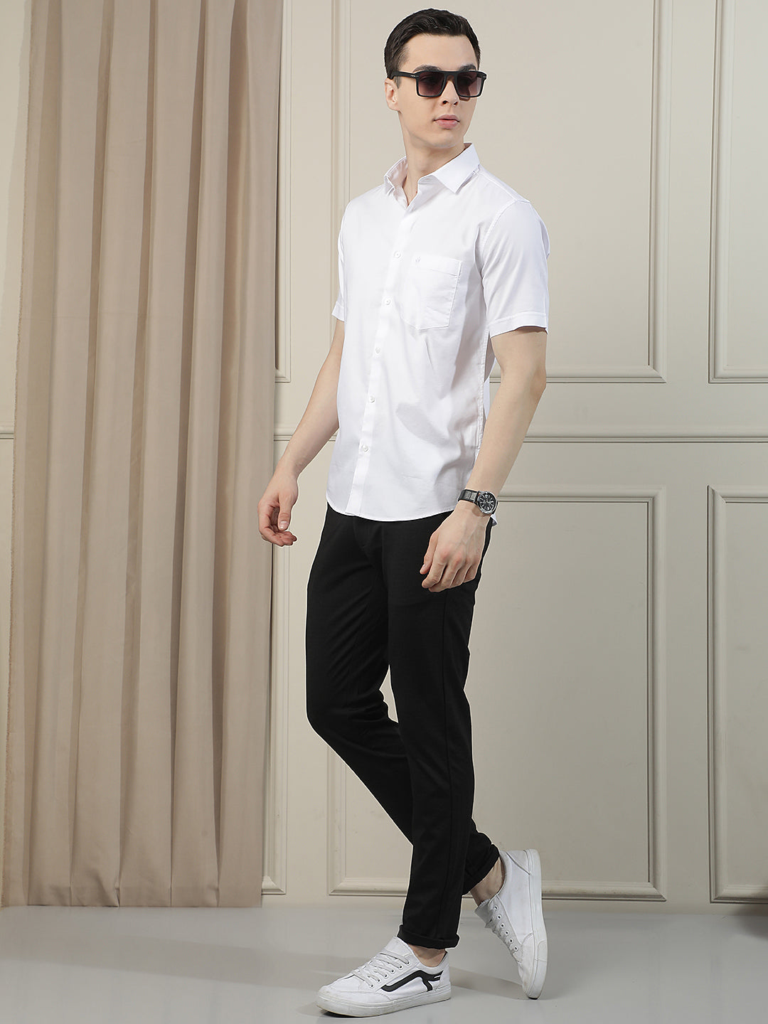 Crisp White Everyday Shirt-Men Shirts-Crimsoune Club