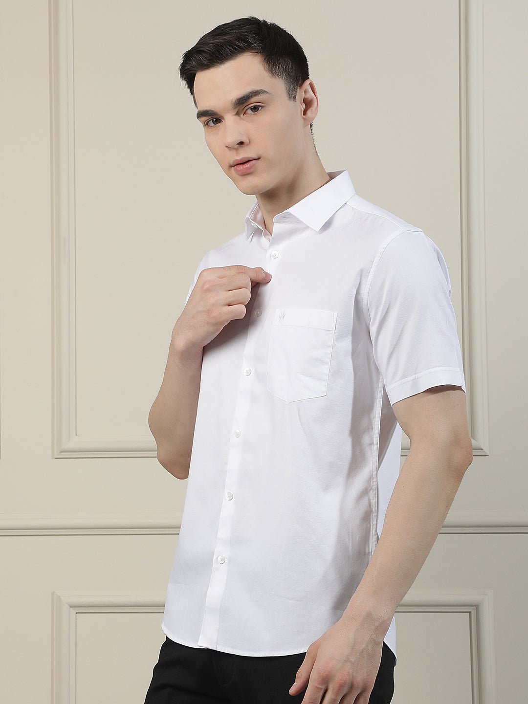 Crisp White Everyday Shirt-Men Shirts-Crimsoune Club