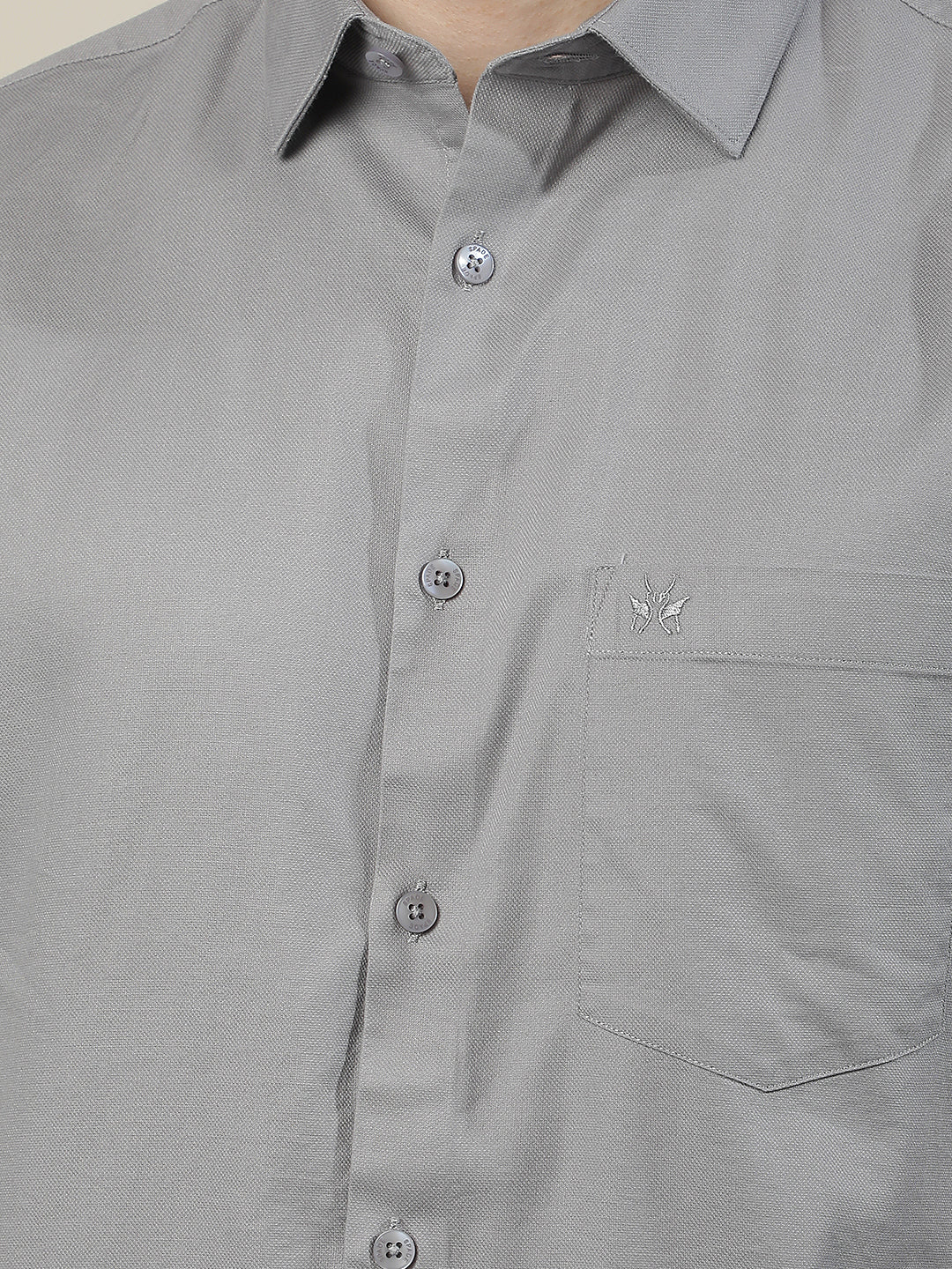 Ash Grey Smart Casual Shirt-Men Shirts-Crimsoune Club