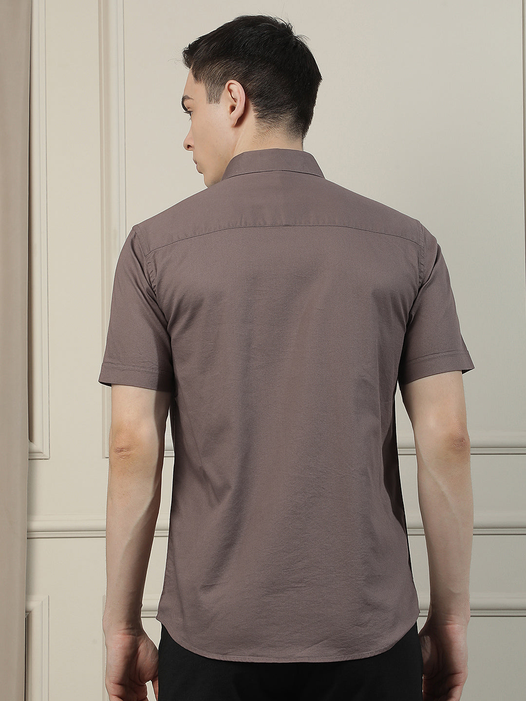 Walnut Brown Modern Casual Shirt-Men Shirts-Crimsoune Club