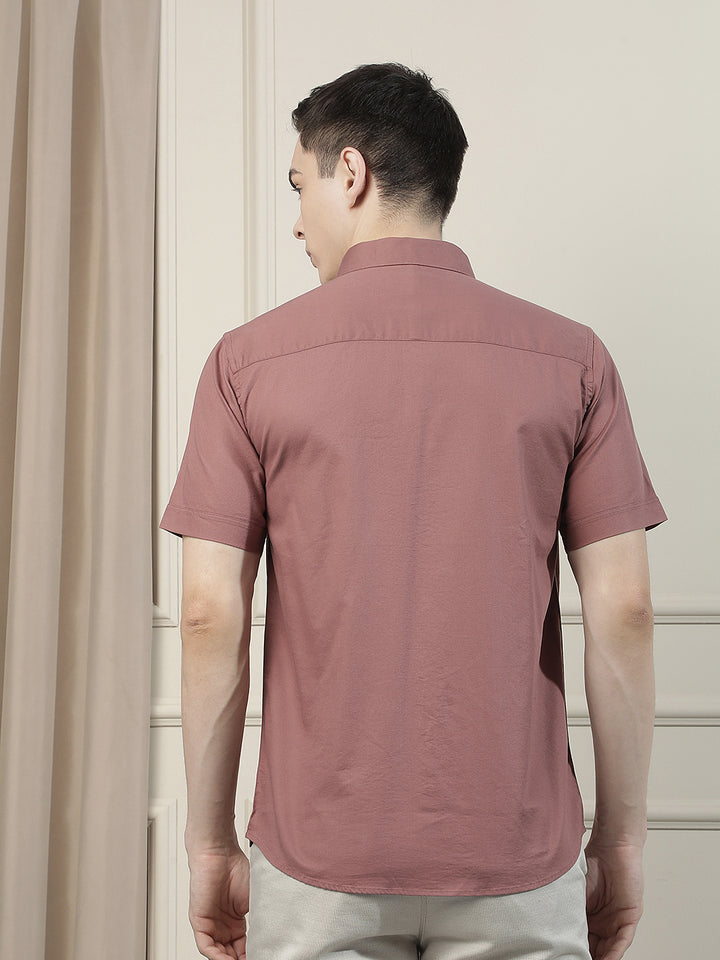 Mocha Brown Smart Casual Shirt-Men Shirts-Crimsoune Club