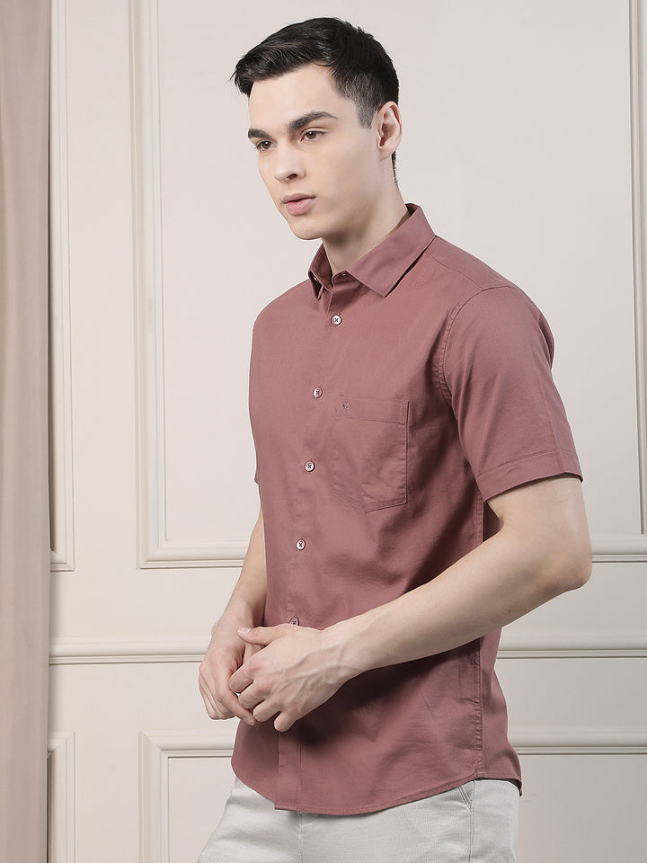 Mocha Brown Smart Casual Shirt-Men Shirts-Crimsoune Club