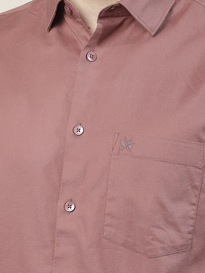 Mocha Brown Smart Casual Shirt-Men Shirts-Crimsoune Club