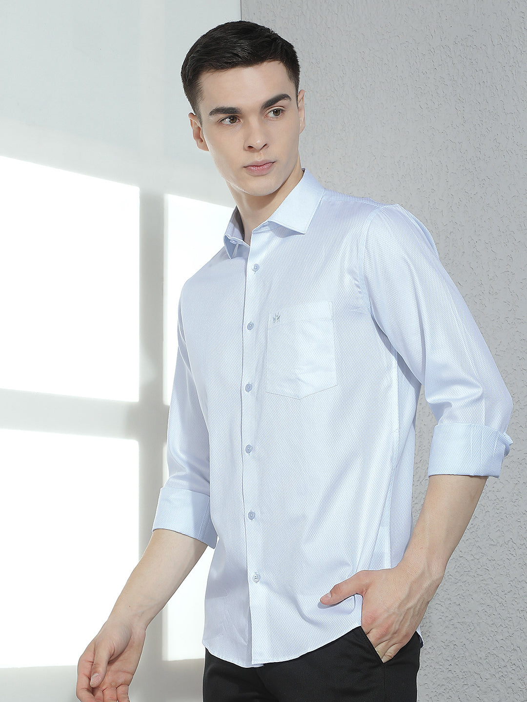 Blue 100% Cotton Shirt-Men Shirts-Crimsoune Club