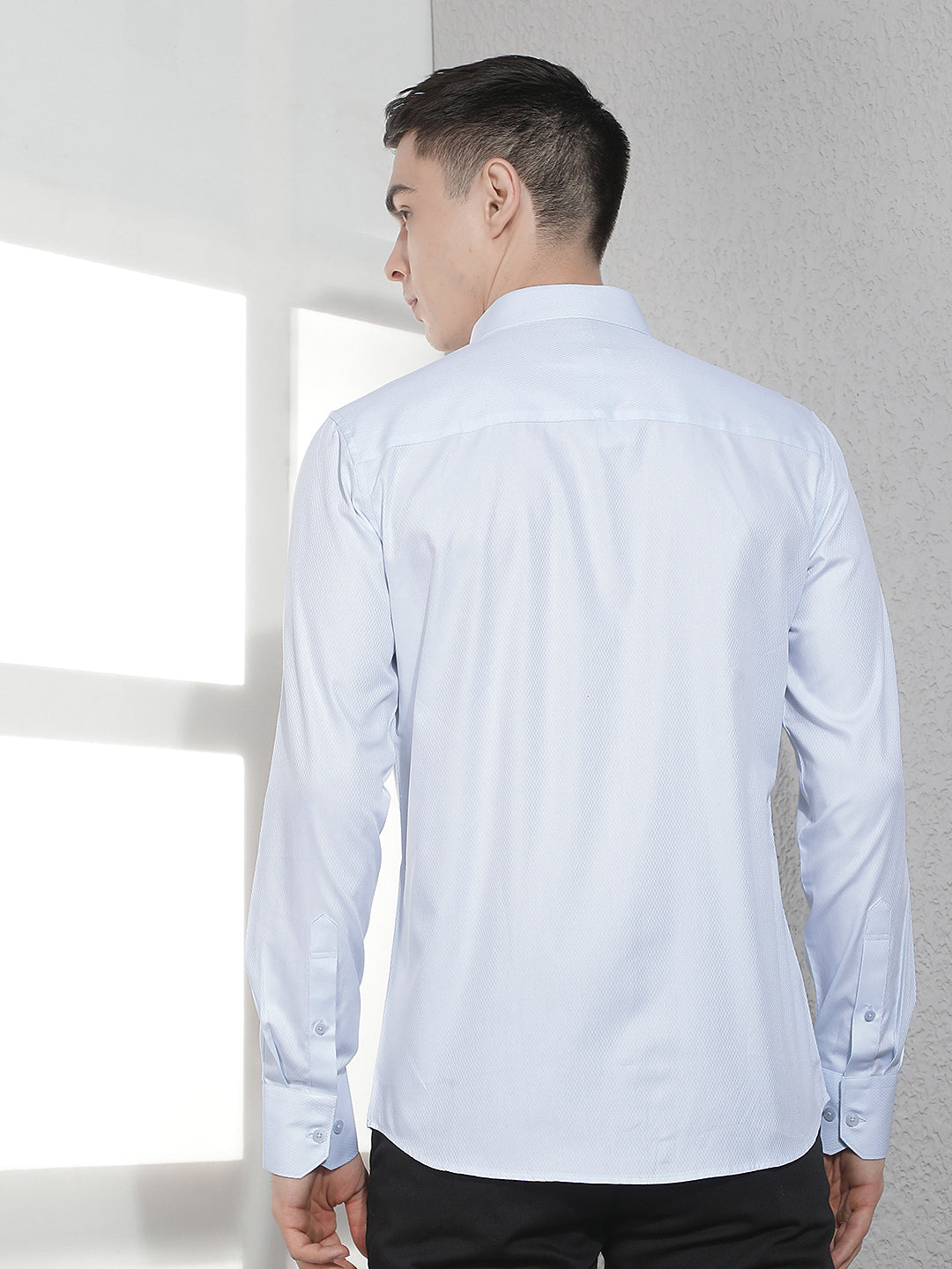 Blue 100% Cotton Shirt-Men Shirts-Crimsoune Club