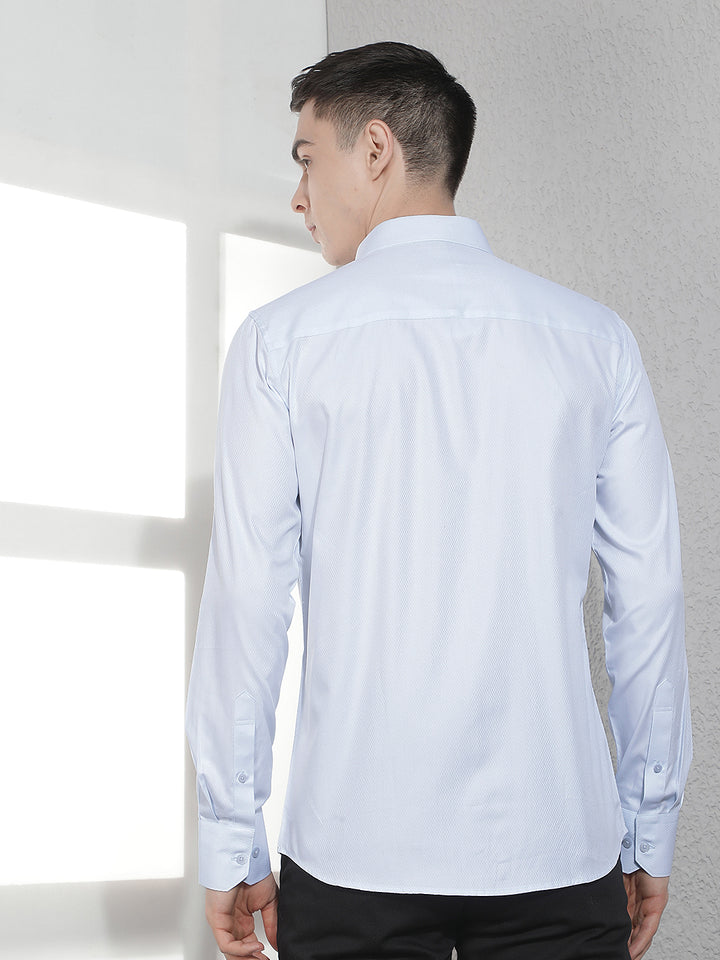Blue 100% Cotton Shirt-Men Shirts-Crimsoune Club