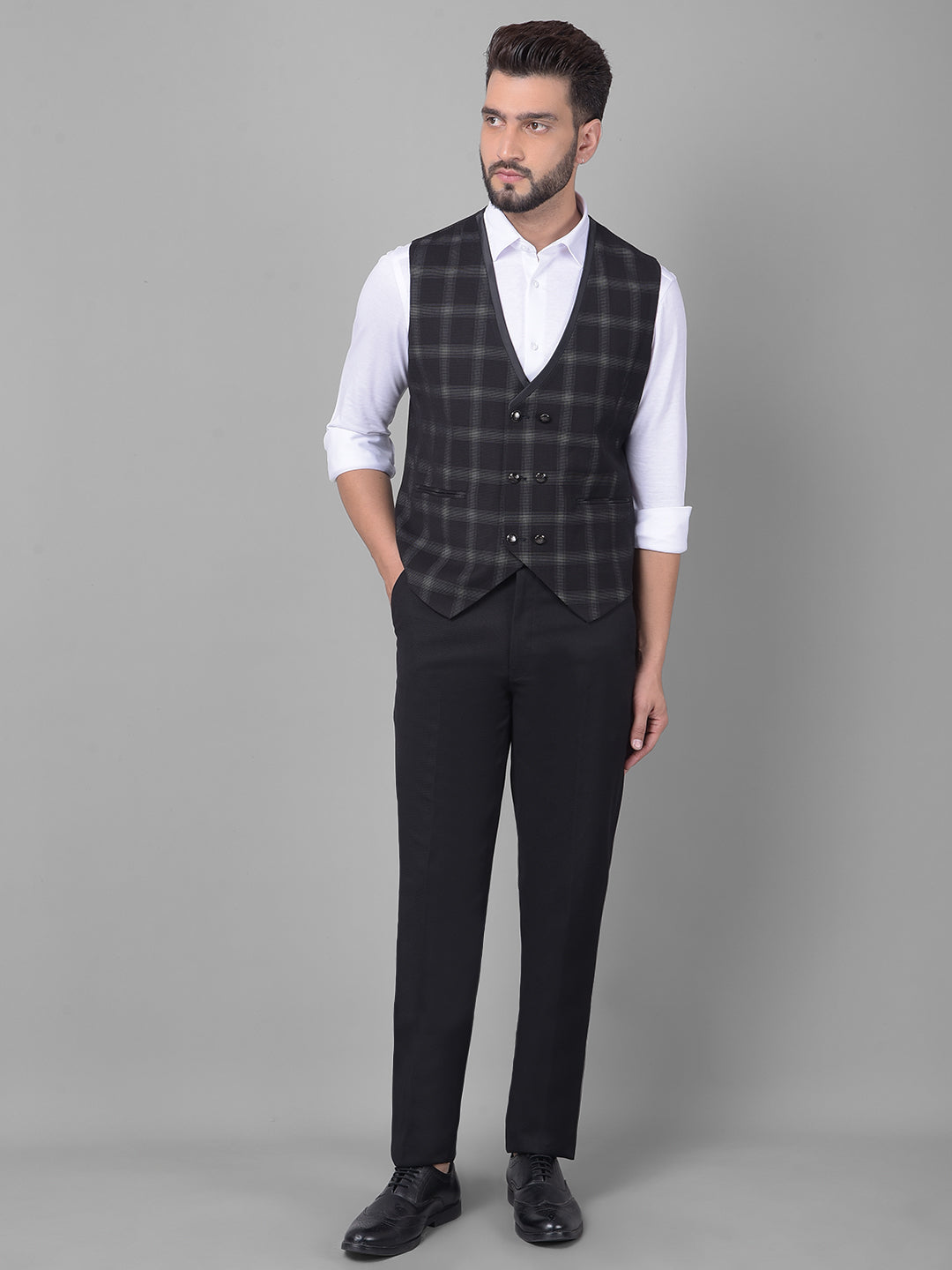 Black Three-Piece Tuxedo Suit-Men Suits-Crimsoune Club