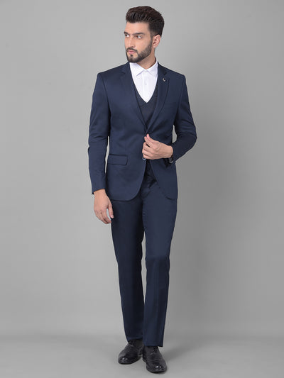 Navy Blue Two-Piece Suit-Men Suits-Crimsoune Club