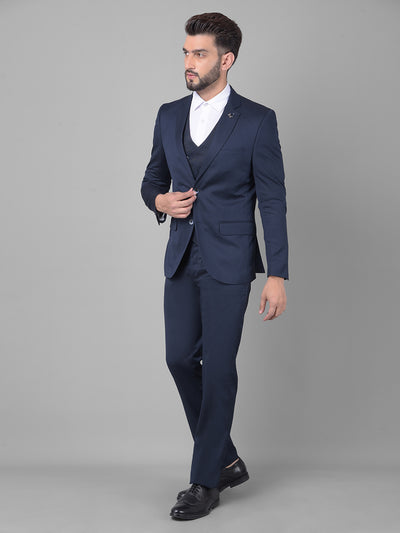 Navy Blue Two-Piece Suit-Men Suits-Crimsoune Club