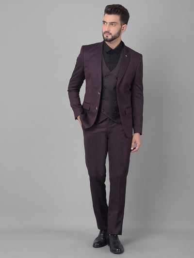 Wine Two-Piece Suit-Men Suits-Crimsoune Club