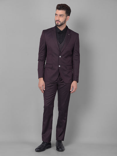 Wine Two-Piece Suit-Men Suits-Crimsoune Club