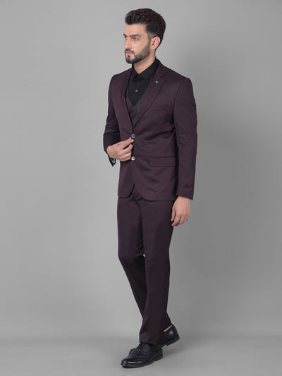 Wine Two-Piece Suit-Men Suits-Crimsoune Club