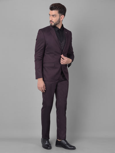 Wine Two-Piece Suit-Men Suits-Crimsoune Club