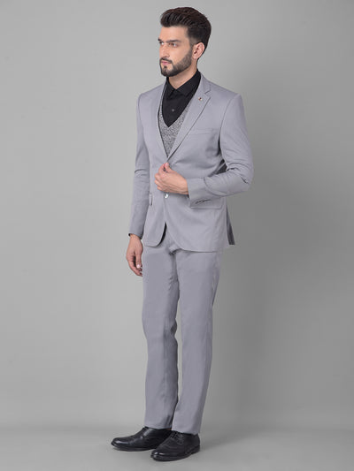 Grey Two-Piece Suit-Men Suits-Crimsoune Club