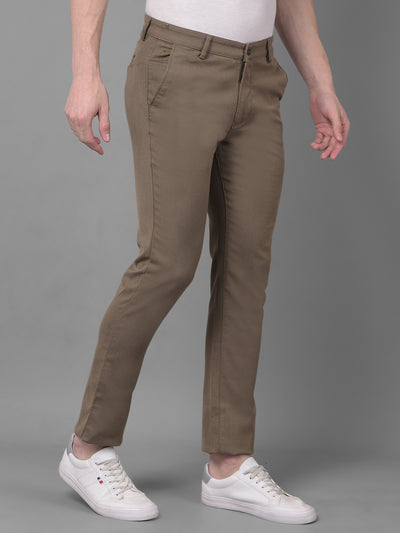 Khaki Checked Trousers-Men Trousers-Crimsoune Club