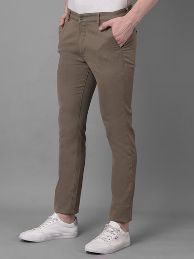 Khaki Checked Trousers-Men Trousers-Crimsoune Club