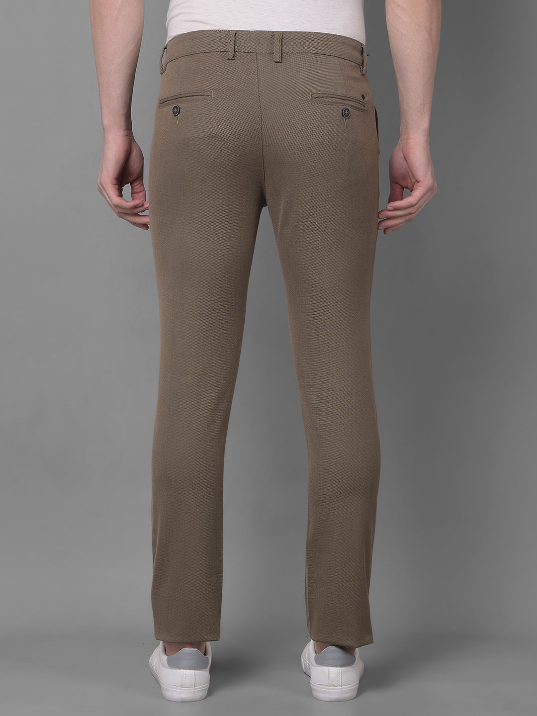 Khaki Checked Trousers-Men Trousers-Crimsoune Club