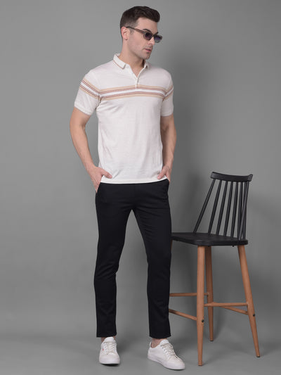 Black Printed Self Design Trousers-Men Trousers-Crimsoune Club